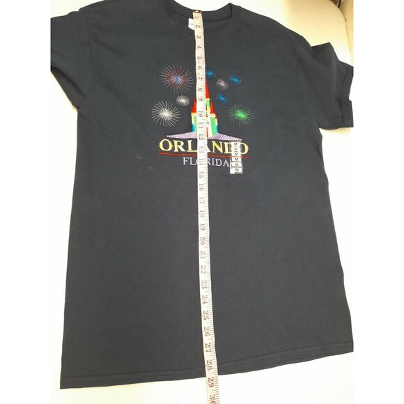 Orlando Florida Magic Kingdom Castle Embroidered T Shirt Navyblue Cotton M - Picture 9 of 11